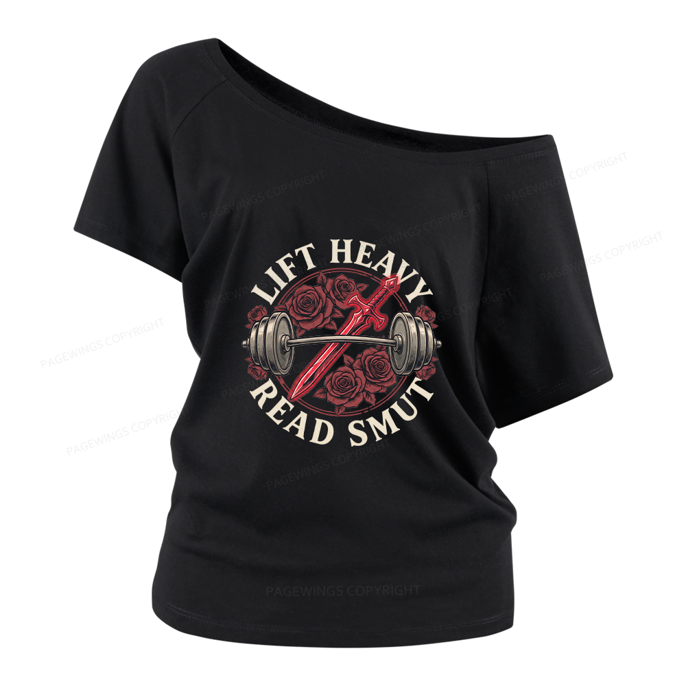 Pagewings Lift Heavy Read Smut Women Off Shoulder T-shirts