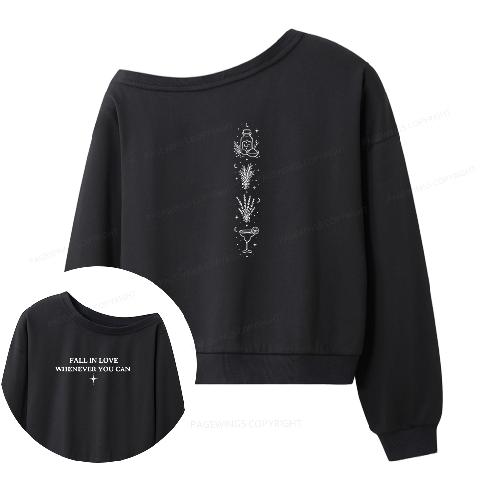 Pagewings Retro Halloween Women Off Shoulder Sweatshirt