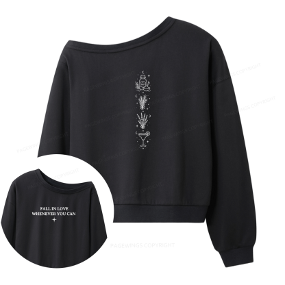 Pagewings Retro Halloween Women Off Shoulder Sweatshirt