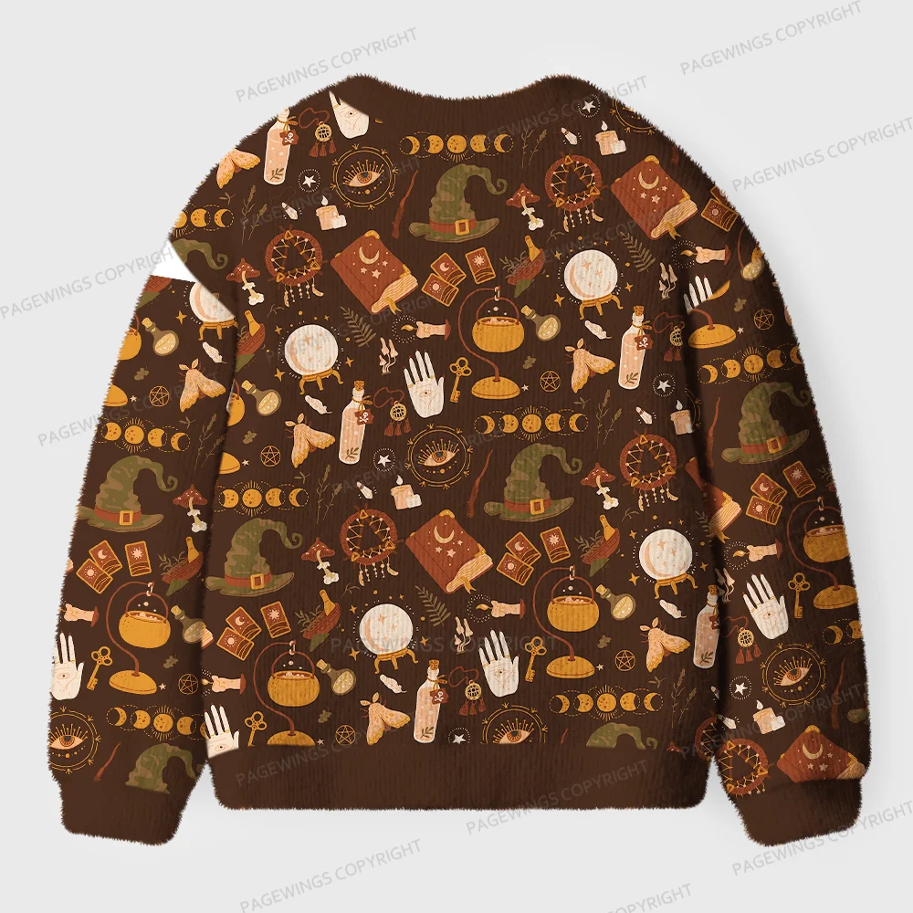 Pagewings Cozy Books And Tea Unisex Ugly Cardigan Sweaters