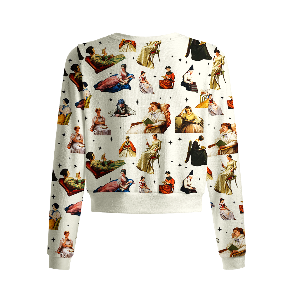 Pagewings Book Lover Crew Neck Cardigan Sweaters