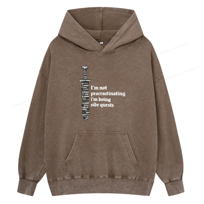 Pagewings I'm Doing Side Quests Unisex Washed Hoodie