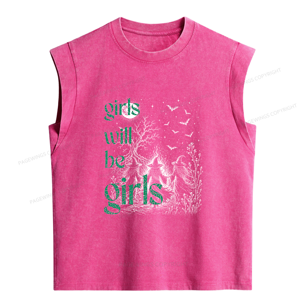 Pagewings Girls Will Be Girls Women's Washed Tank Top