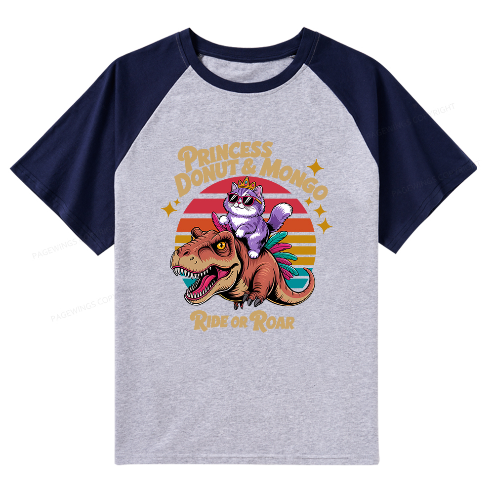 Pagewings Princess Donut & Mongo Raglan T-shirt