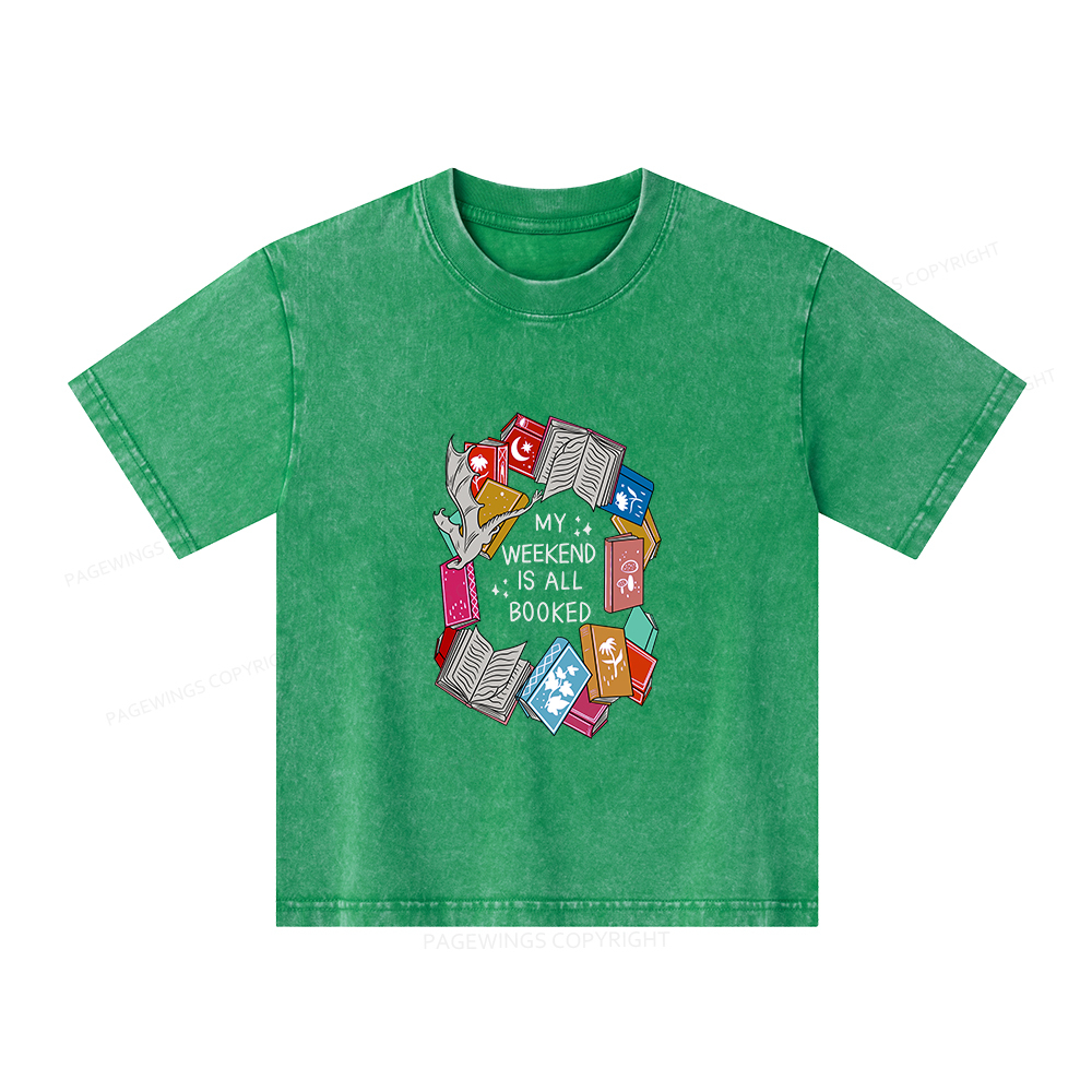 Pagewings My Weekend Is All Booked  Unisex Kids Washed T-shirt