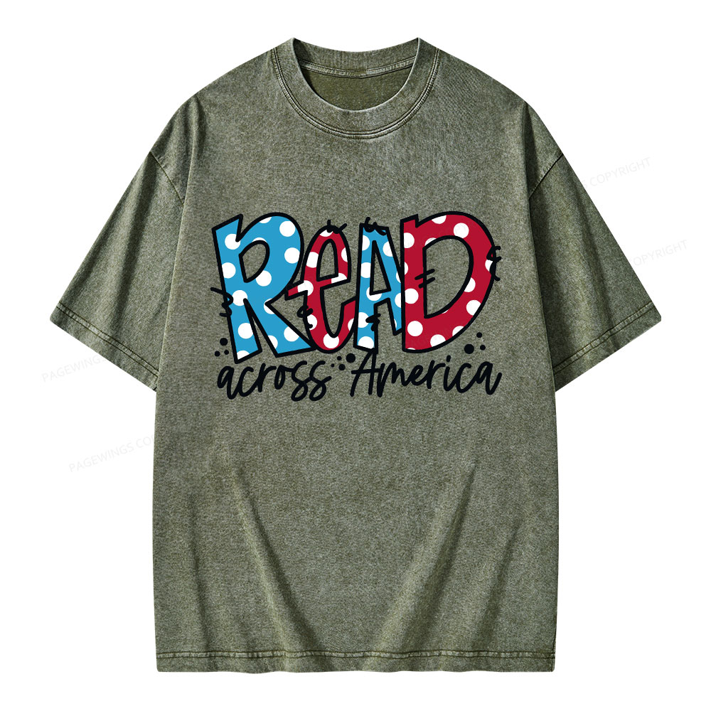 Pagewings Read Across America Unisex Washed T-shirt
