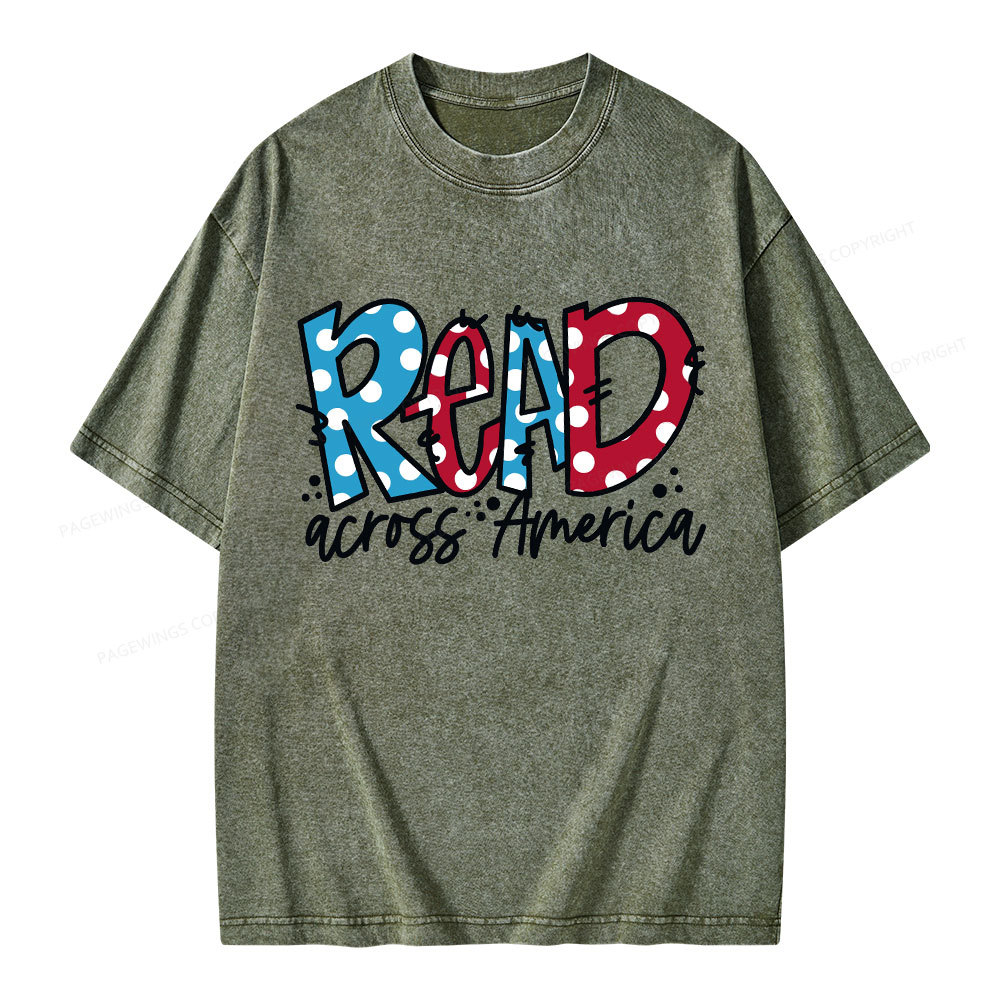 Pagewings Read Across America Unisex Washed T-shirt