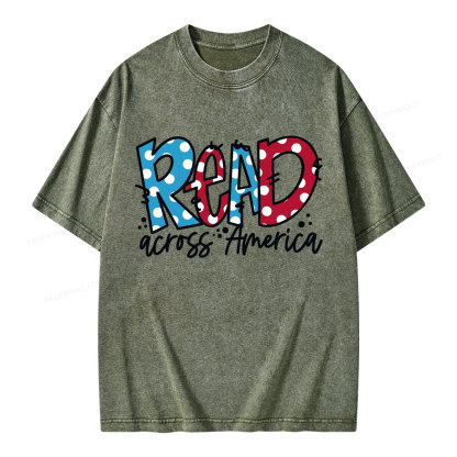 Pagewings Read Across America Unisex Washed T-shirt