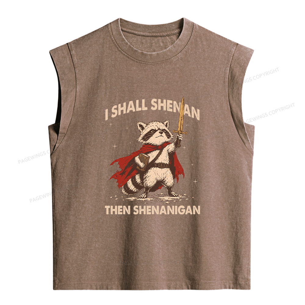 Pagewings I Shall Shenan Then Shenanigan Women's Washed Tank Top