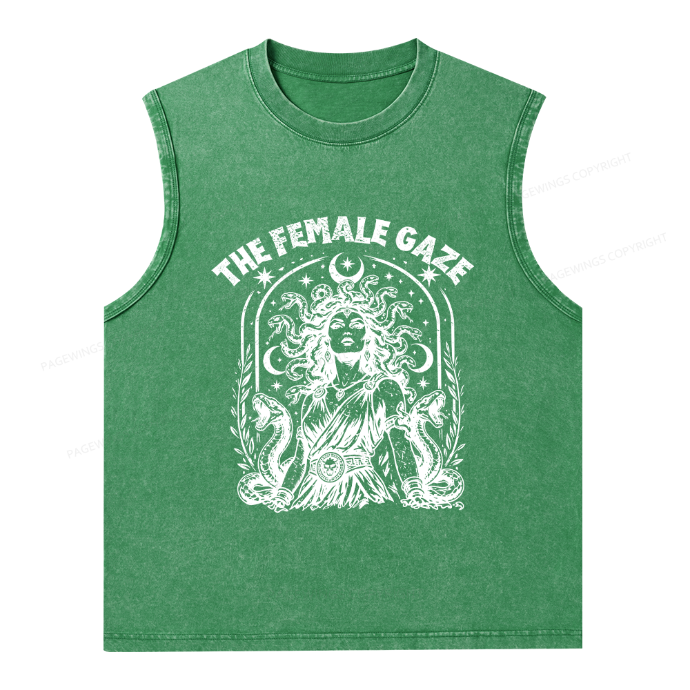 Pagewings Vintage Medusa Feminist Unisex Washed Tank Top