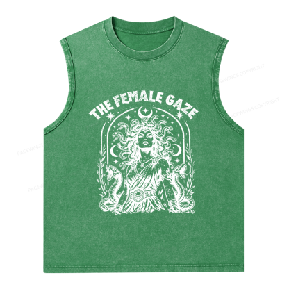 Pagewings Vintage Medusa Feminist Unisex Washed Tank Top
