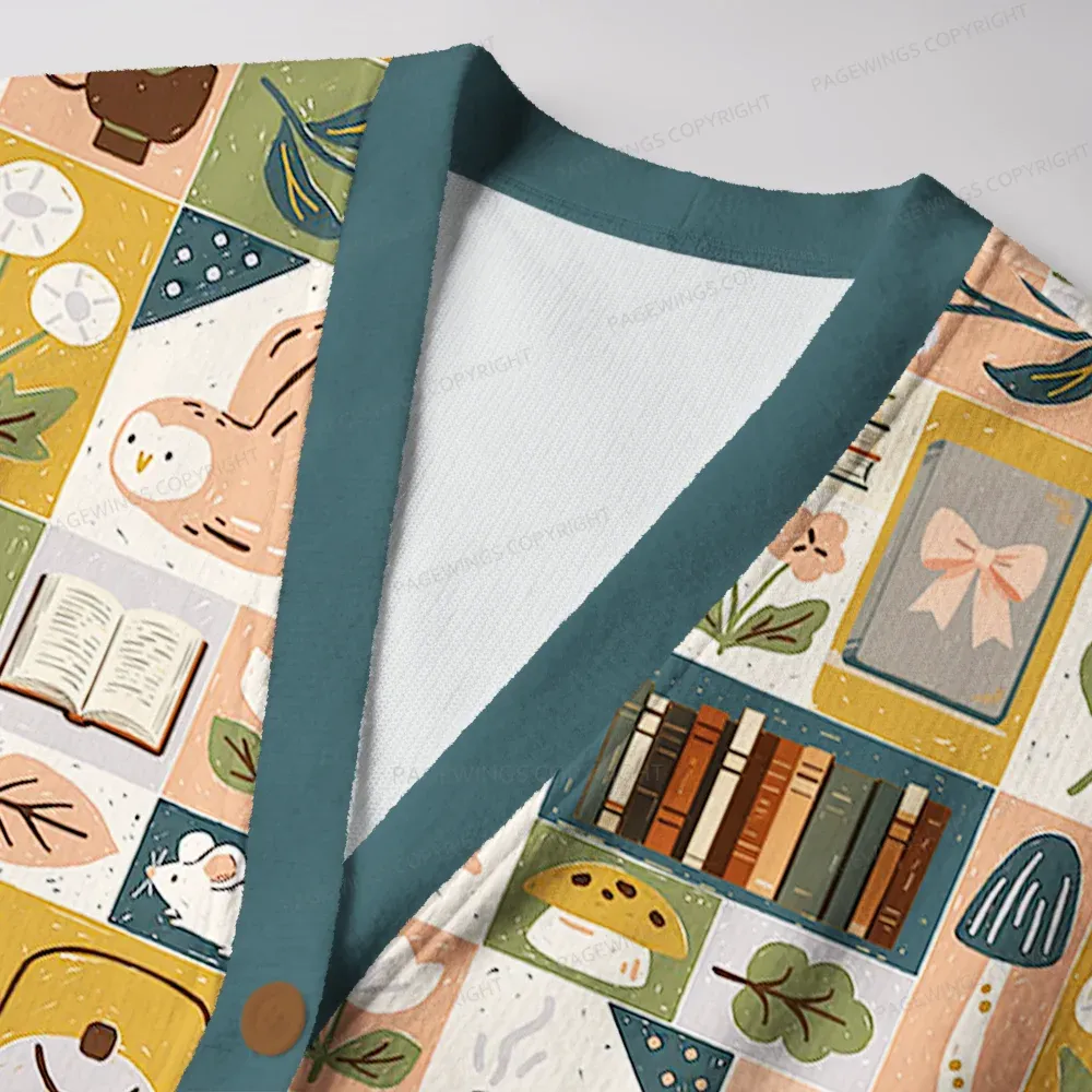 Pagewings Cozy Reading Unisex Ugly Cardigan Sweaters