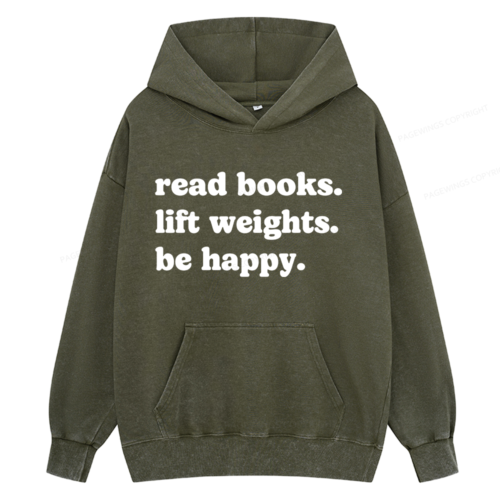 Pagewings Book Lover Gym Unisex Washed Hoodie