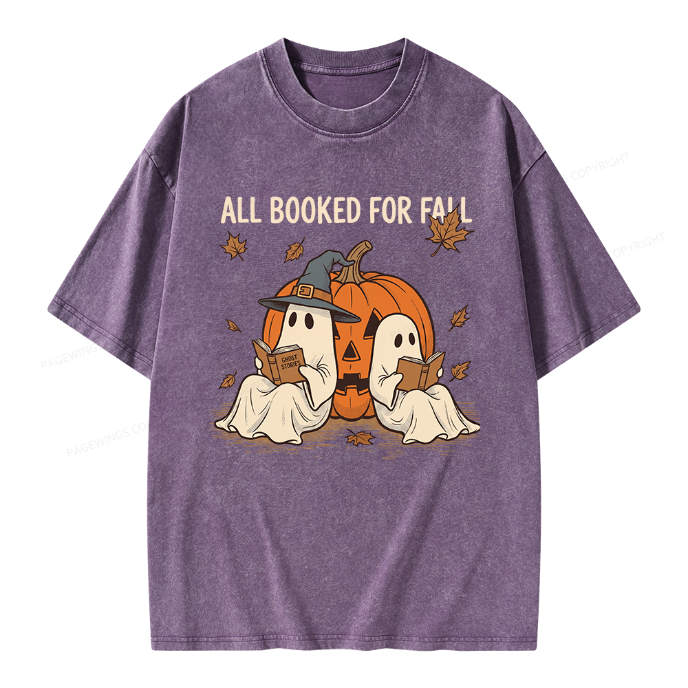 Pagewings All Booked For Fall Unisex Washed T-shirt