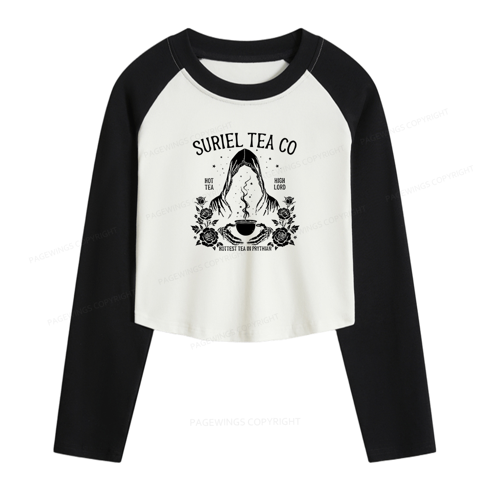 Pagewings Suriel Tea Co Women Long Sleeve Crop Raglan T-shirt