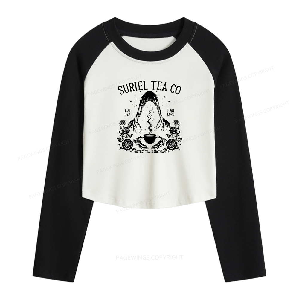 Pagewings Suriel Tea Co Women Long Sleeve Crop Raglan T-shirt