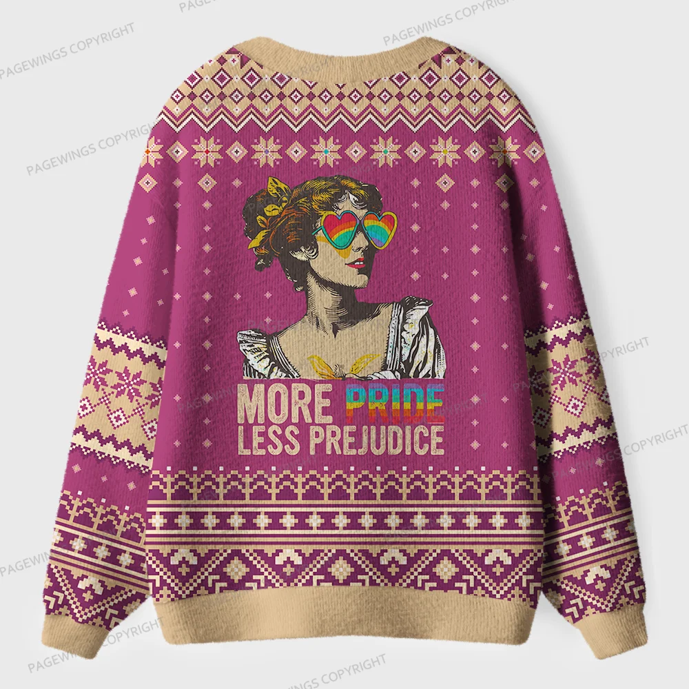 Pagewings More Pride Less Prejudice Unisex Ugly Cardigan Sweaters