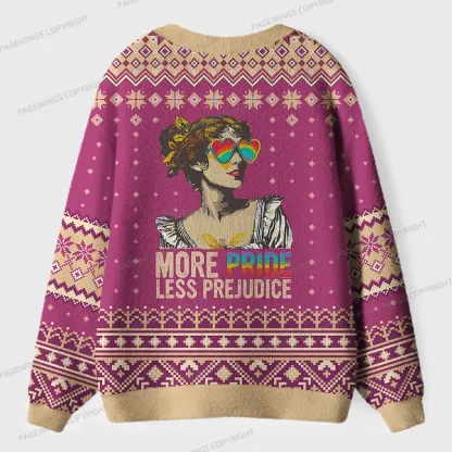 Pagewings More Pride Less Prejudice Unisex Ugly Cardigan Sweaters