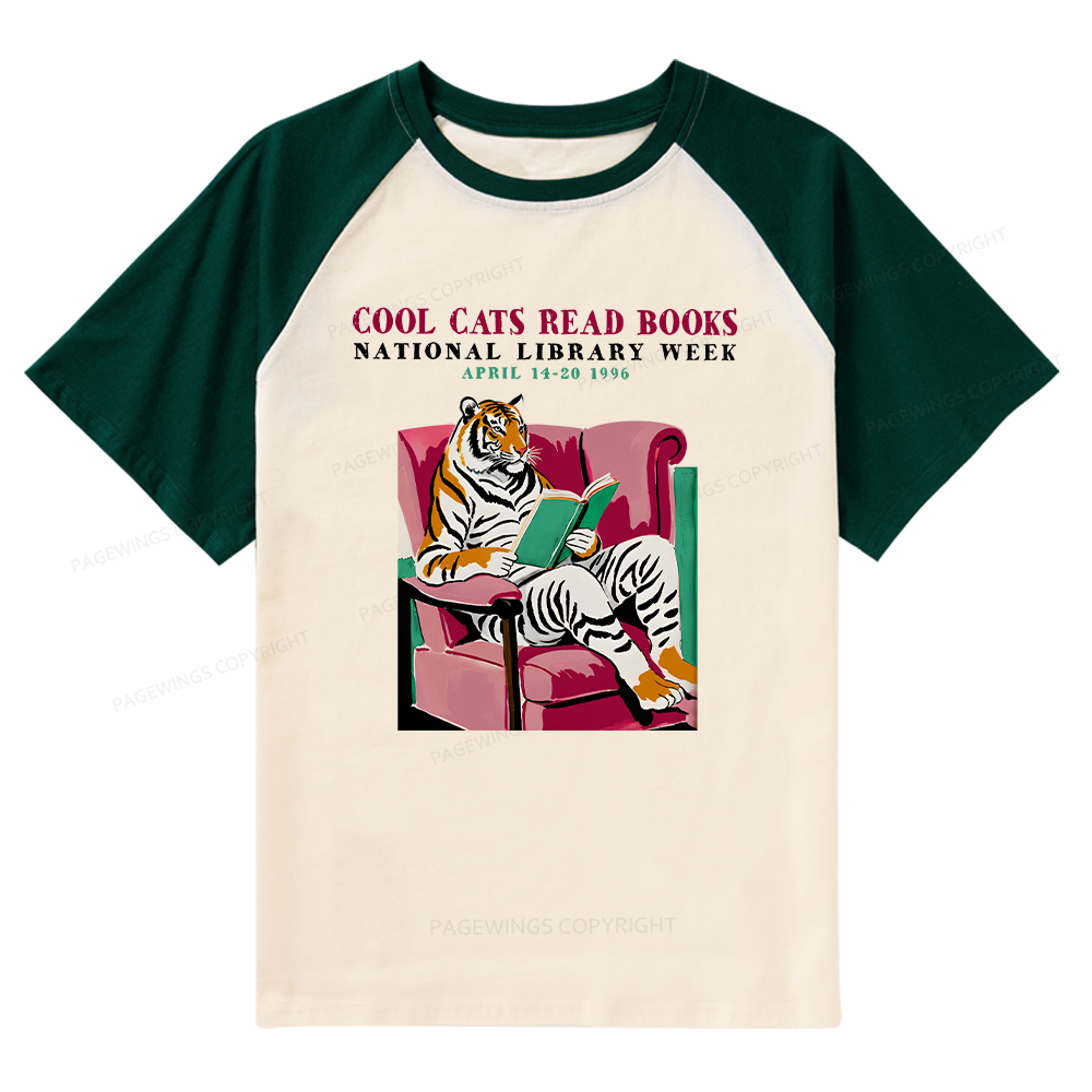 Pagewings Library Week Poster 1996 Raglan T-shirt