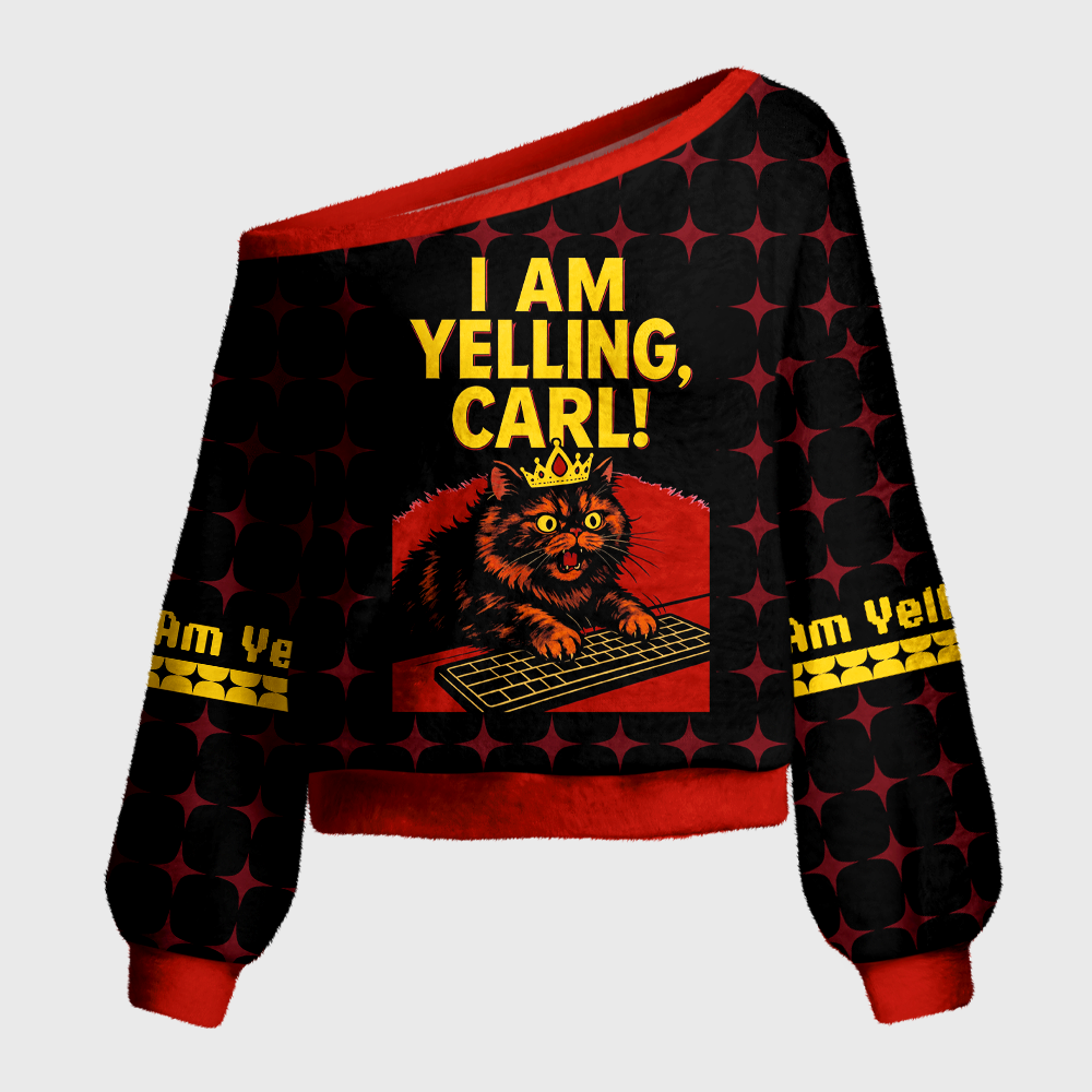 Pagewings Read Sci-Fi Off Shoulder Ugly Knit Sweater