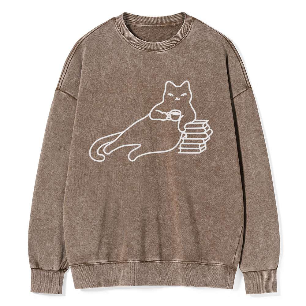 Pagewings Book Lover Shirt For Women Unisex Washed Sweatshirt