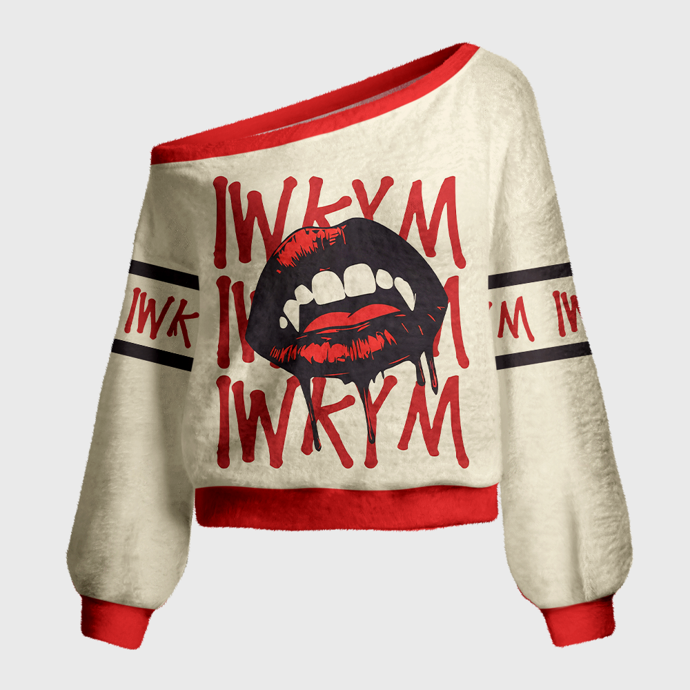 Pagewings Sci Fi Book Lover Off Shoulder Ugly Knit Sweater
