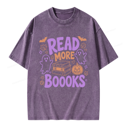 Pagewings Halloween Bookish Unisex Washed T-shirt