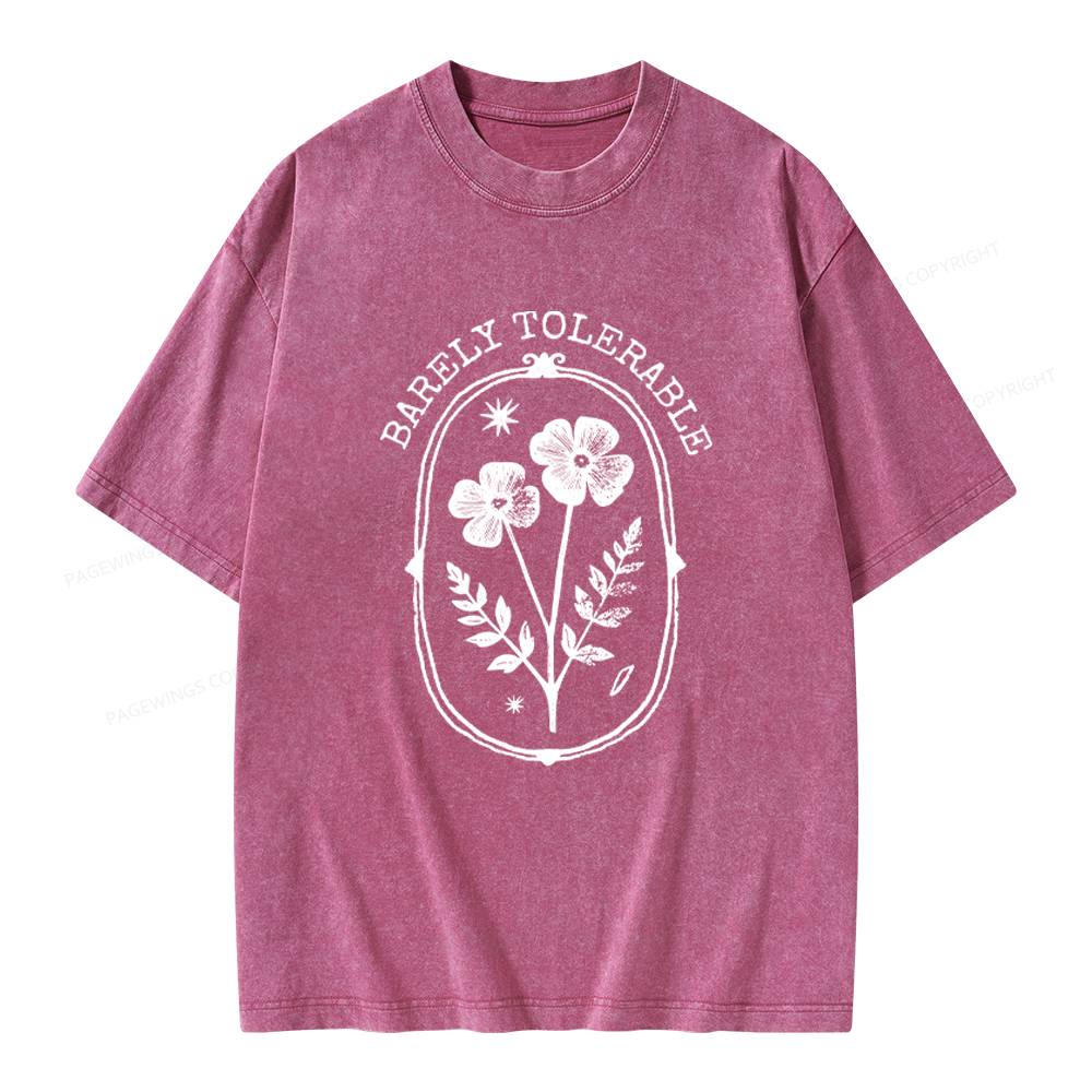 Pagewings Barely Tolerable Unisex Washed T-shirt