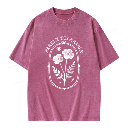 Pagewings Barely Tolerable Unisex Washed T-shirt