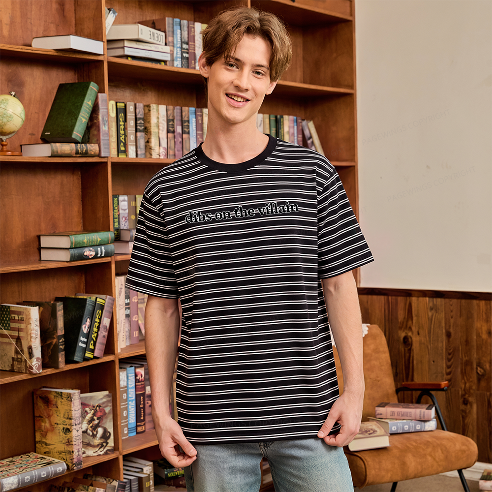 Pagewings Dibs On The Villain Unisex Striped T-Shirt