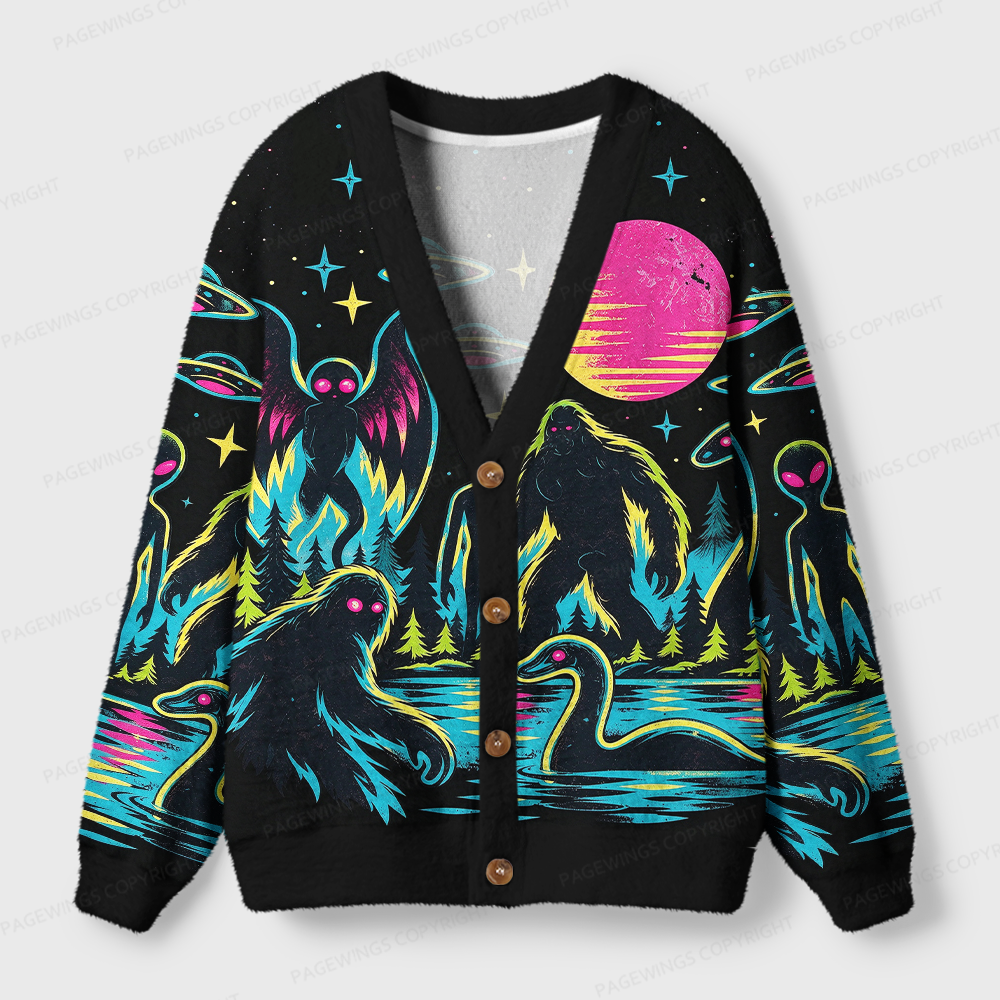 Pagewings Vintage Mothman Light Knit Unisex Cardigan Sweaters