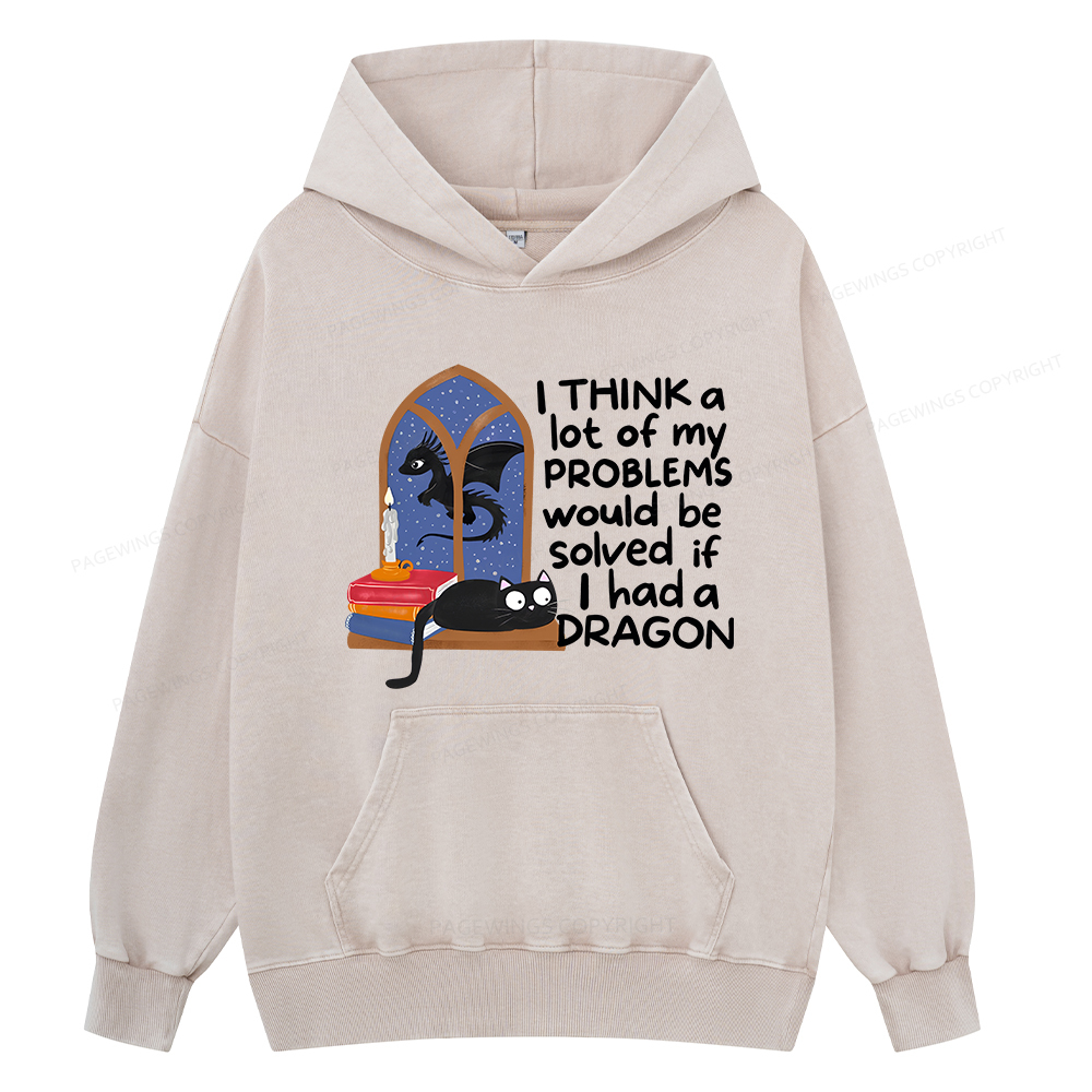Pagewings If I Had A BookDragon Unisex Washed Hoodie
