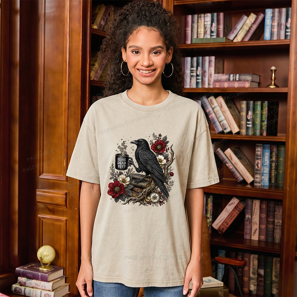 Pagewings Is He Dead Yet Unisex Washed T-shirt
