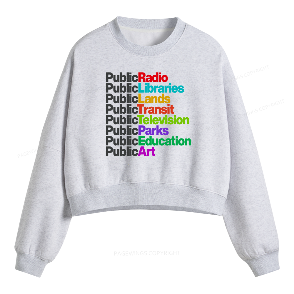 Pagewings Public Libraries Fleece Crop Sweatshirt