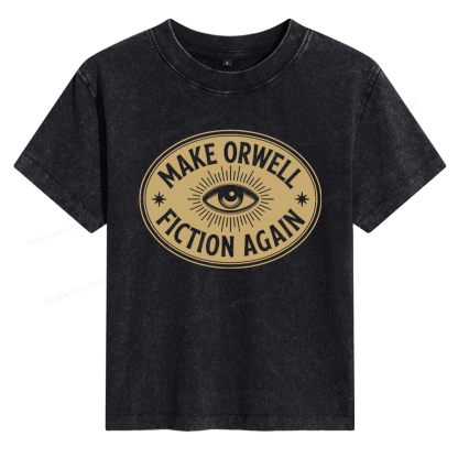 Pagewings Make Orwell Fiction Again Women's Washed T-shirt