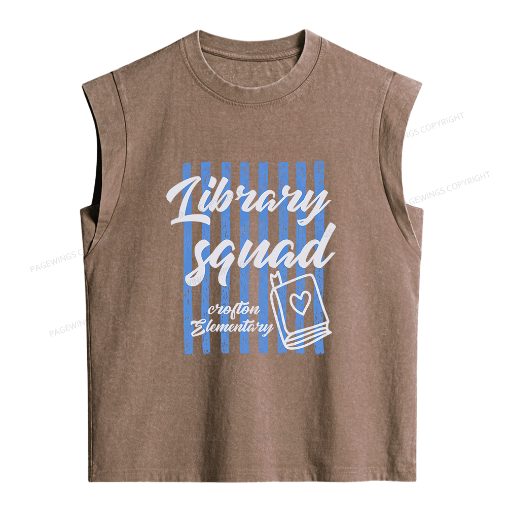 Pagewing Personalized Librarian Women's Washed Tank Top