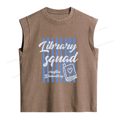 Pagewing Personalized Librarian Women's Washed Tank Top