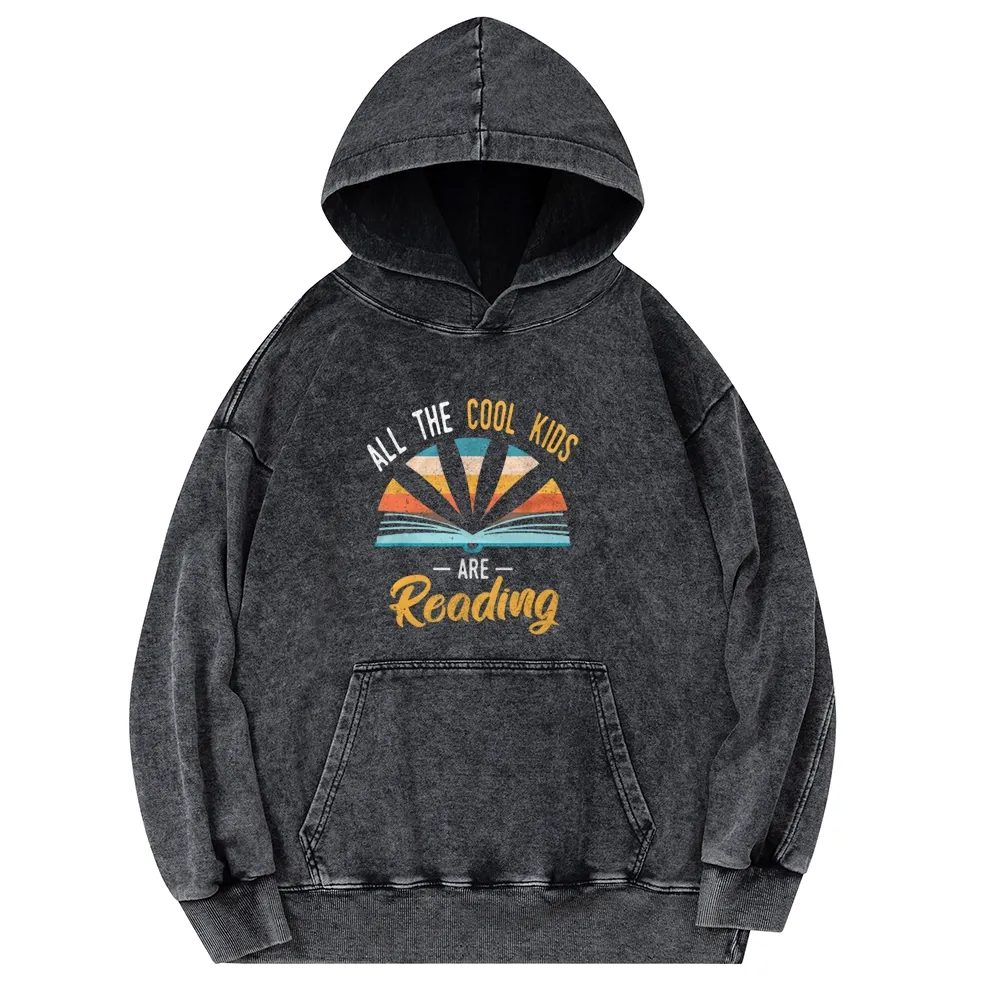 Pagewings All the Cool Kids are Reading Unisex Washed Hoodie