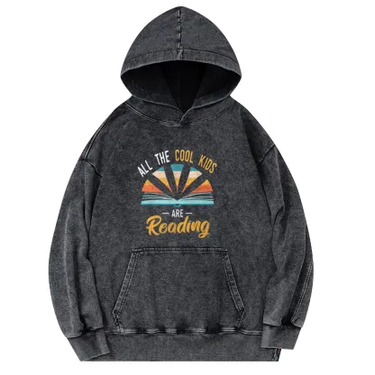Pagewings All the Cool Kids are Reading Unisex Washed Hoodie