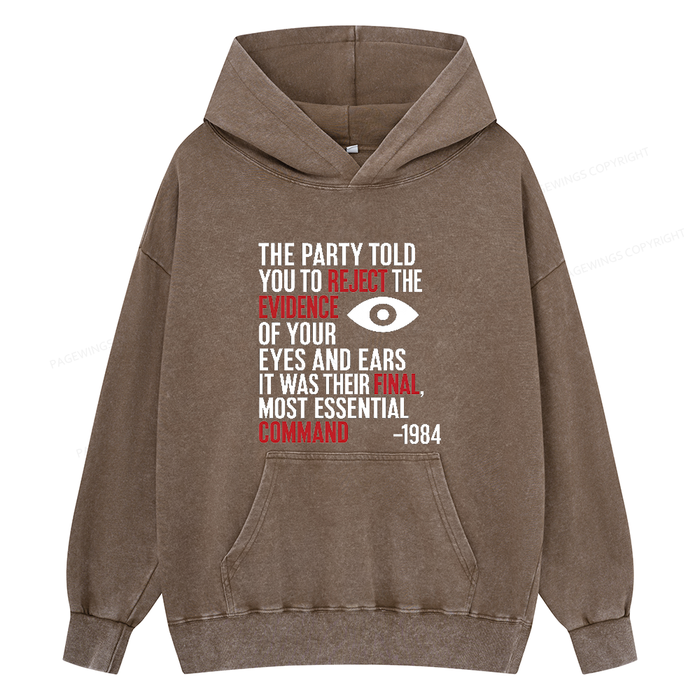 Pagewings Dystopia Quote Unisex Washed Hoodie