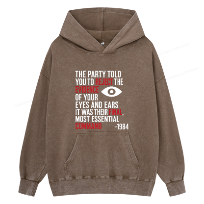 Pagewings Dystopia Quote Unisex Washed Hoodie