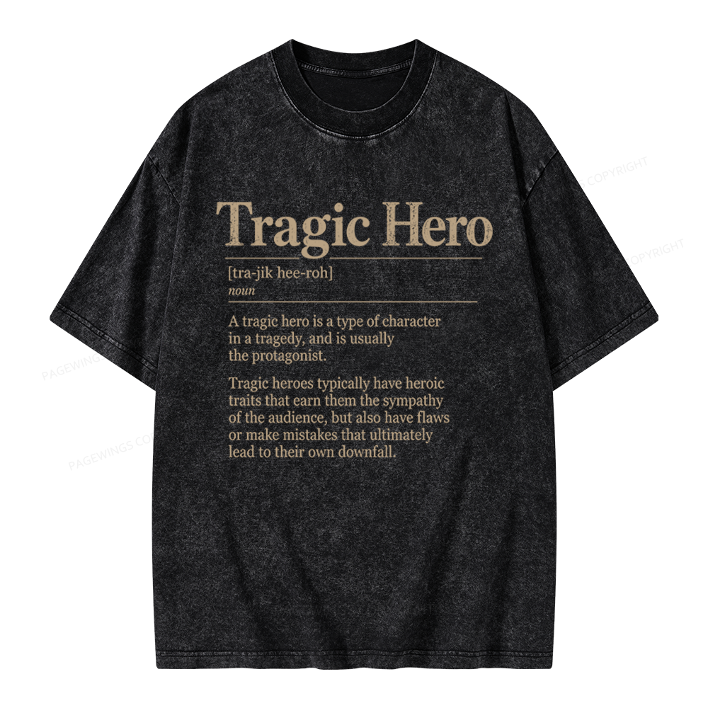 Pagewings Tragic Hero Unisex Washed T-shirt