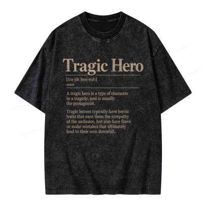Pagewings Tragic Hero Unisex Washed T-shirt