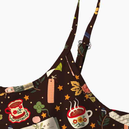 Pagewings Bohemian Book Lover Printed Spaghetti Strap Midi Sundress