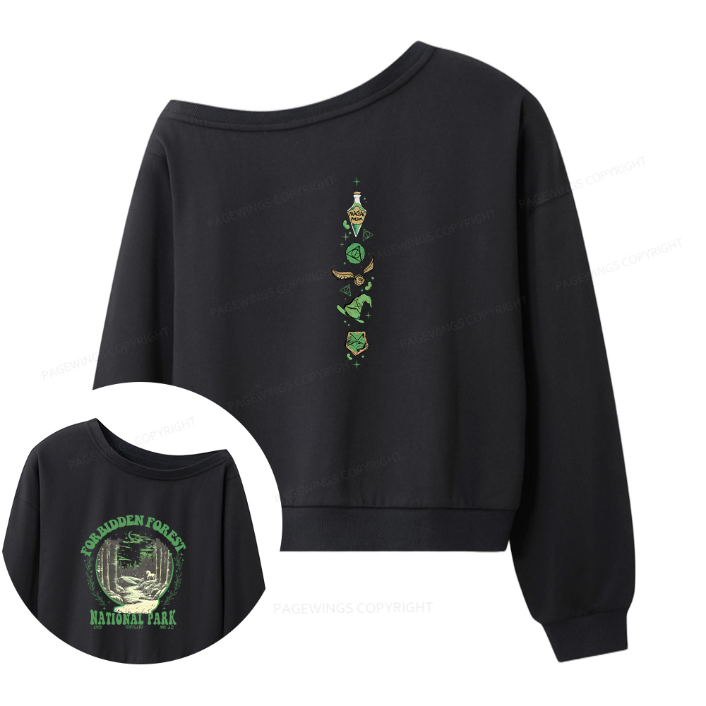 Pagewings Forbidden Forest Women Off  Shoulder Sweatshirt