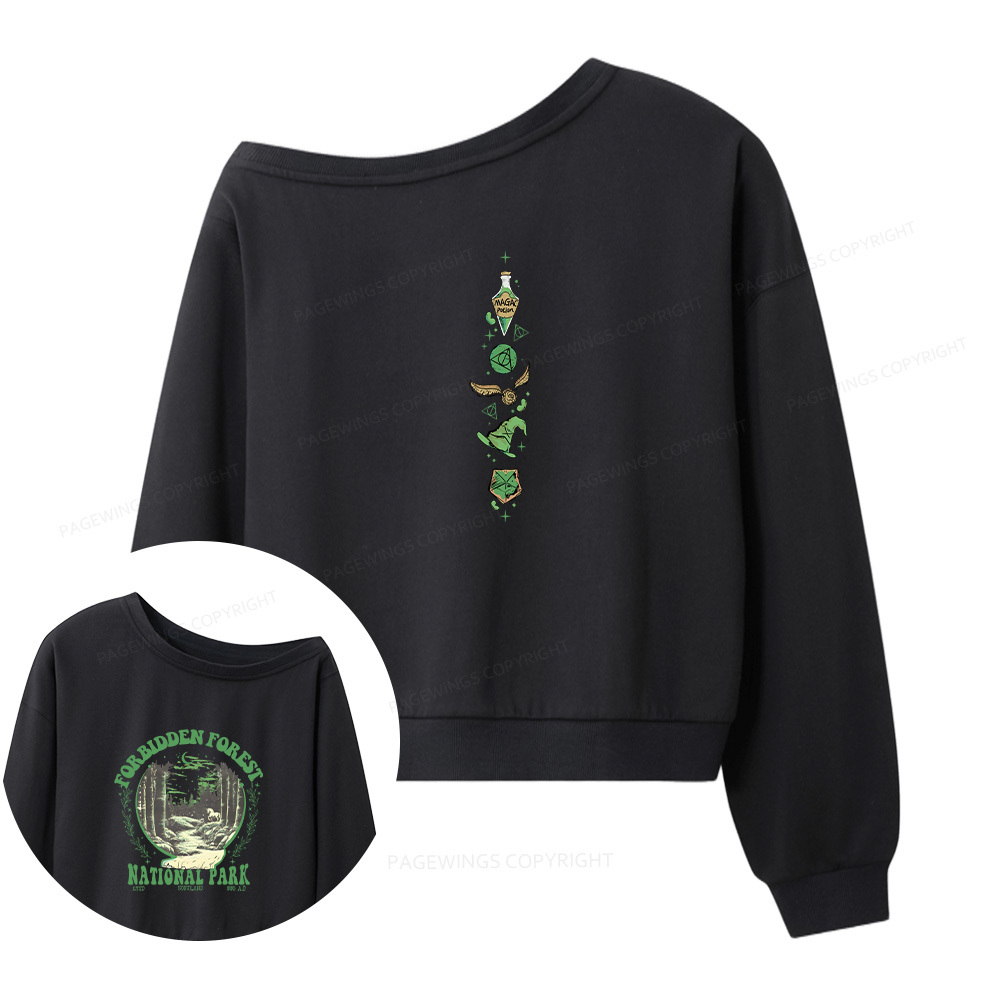 Pagewings Forbidden Forest Women Off Shoulder Sweatshirt