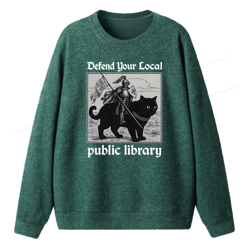 Pagewings Defend Your Local public library Unisex Knit Sweatshirt