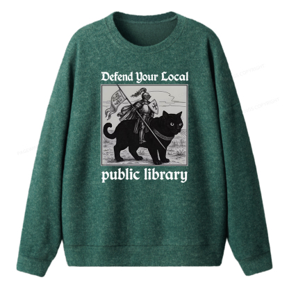 Pagewings Defend Your Local public library Unisex Knit Sweatshirt