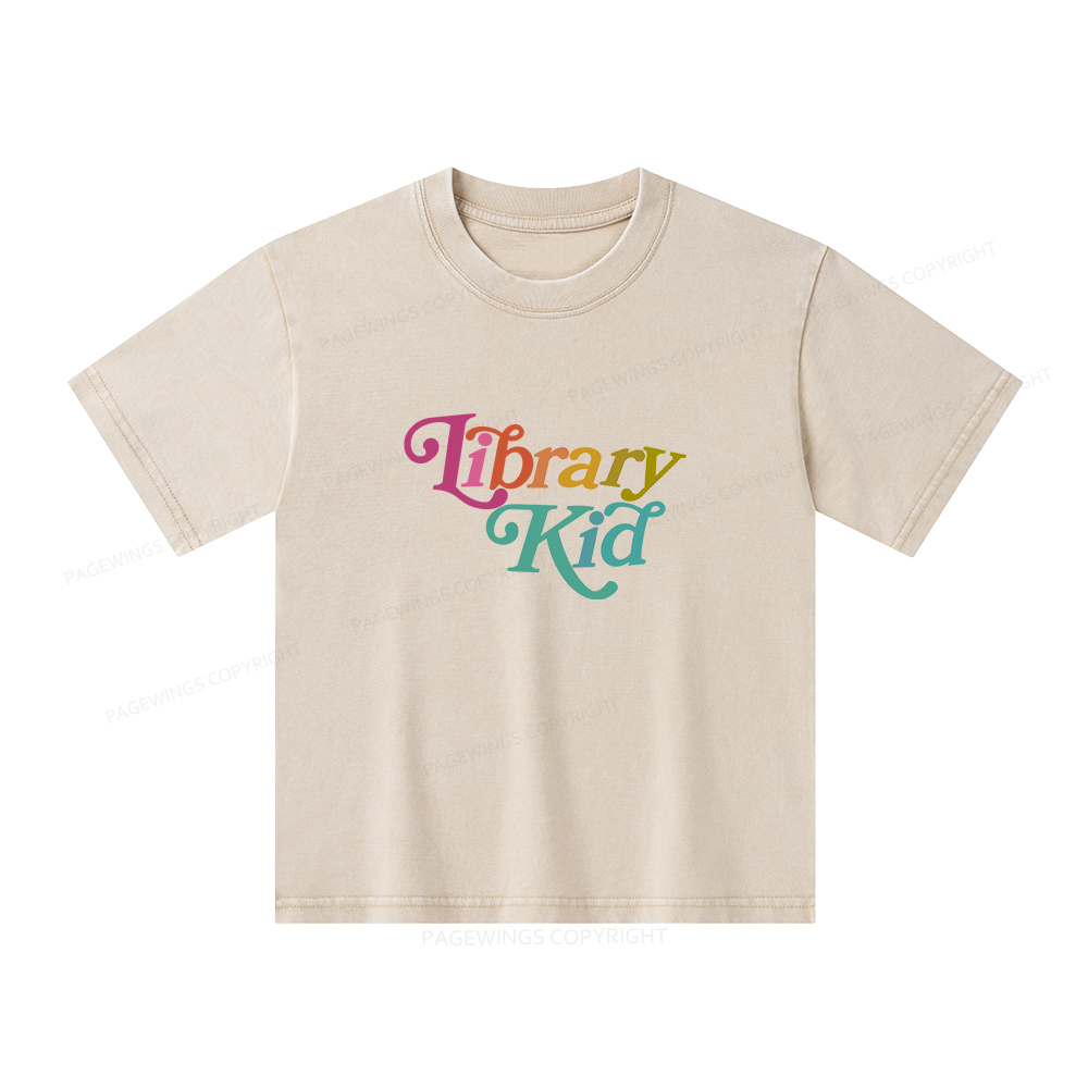 Pagewings Library Shirt Librarian Shirt Unisex Kids Washed T-shirt