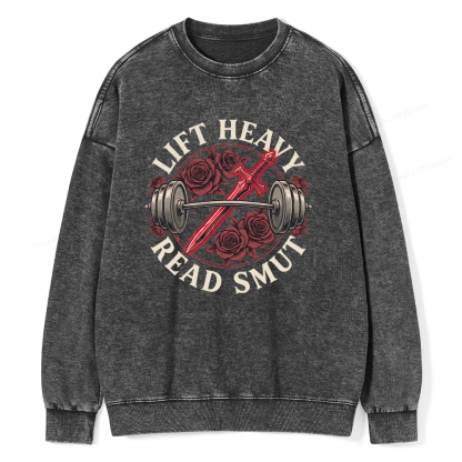 Pagewings Lift Heavy Read Unisex Washed Sweatshirt